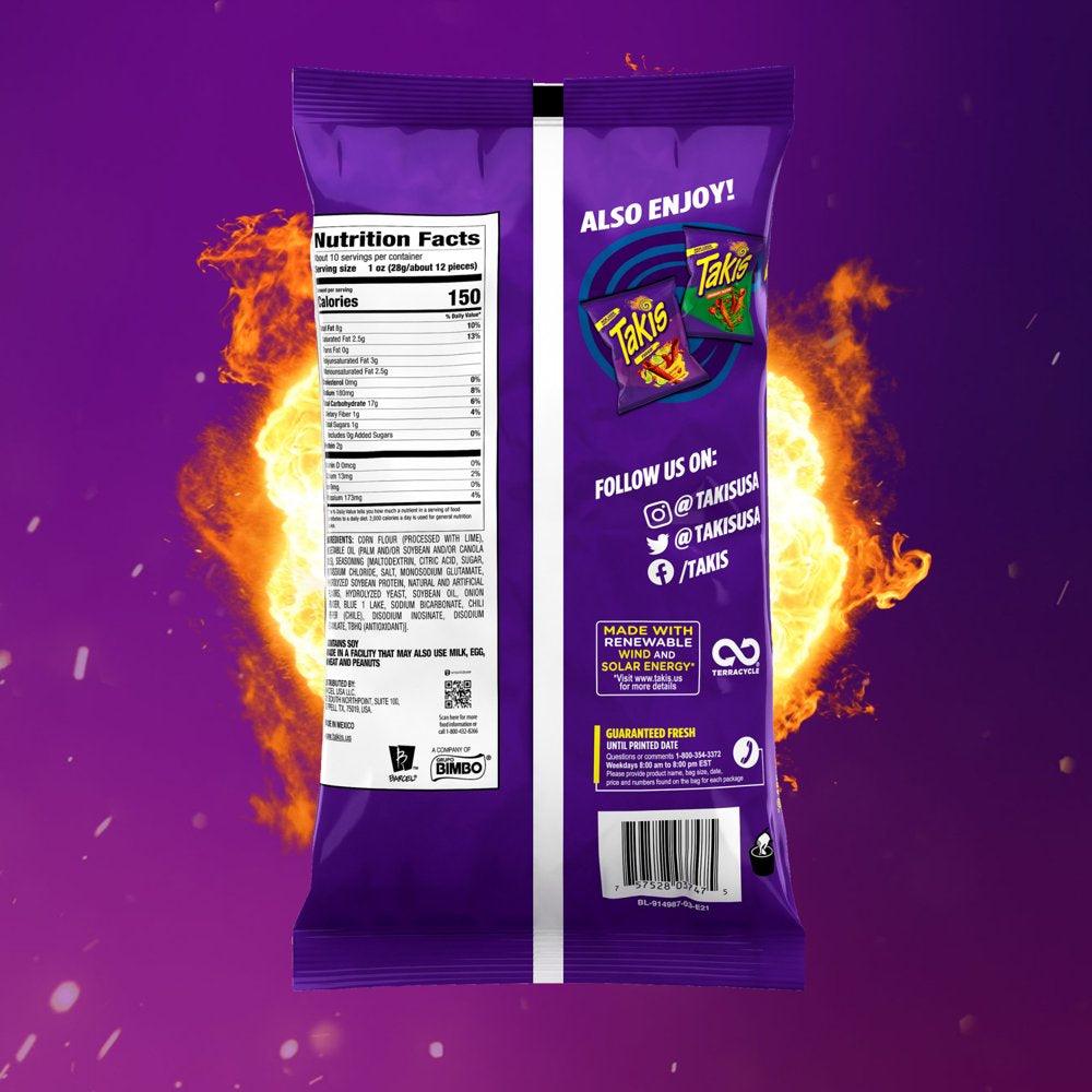 Takis Blue Heat Rolls 9.9 Oz Bag, Hot Chili Pepper Flavored Spicy Tortilla Chips