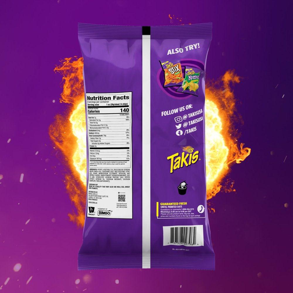 Takis Fuego Kettlez 8 Oz Bag, Hot Chili Pepper & Lime Flavored Spicy Kettle-Cooked Potato Chips