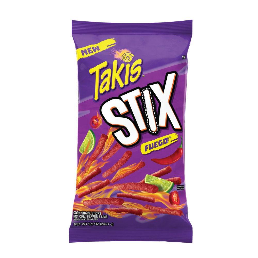 Takis Fuego Stix 9.9 Oz Bag, Hot Chili Pepper & Lime Flavored Spicy Corn Chips