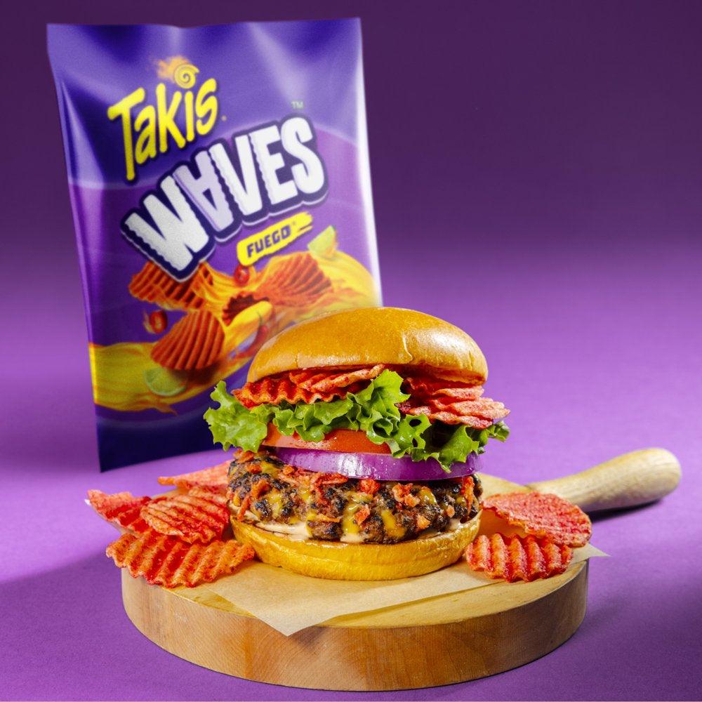 Takis Fuego Waves 2.5 Oz Bag, Hot Chili Pepper & Lime Flavored Spicy Wavy Potato Chips