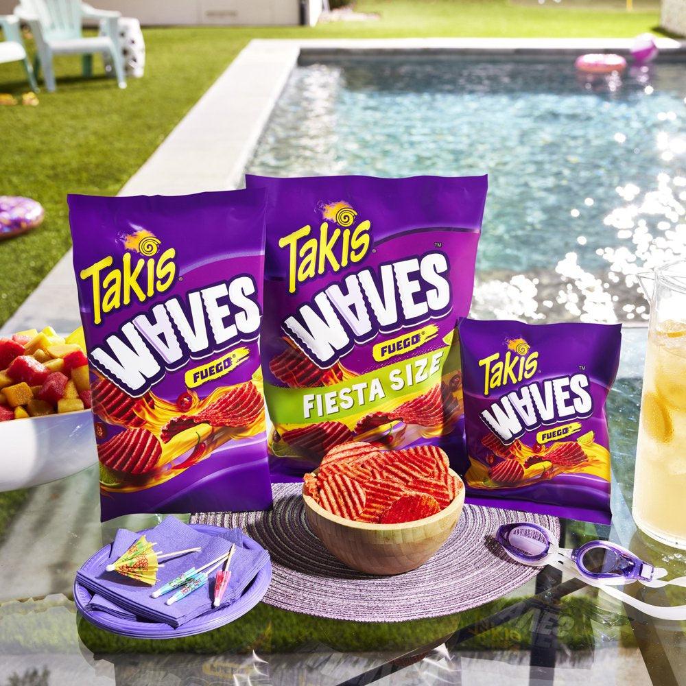 Takis Fuego Waves 2.5 Oz Bag, Hot Chili Pepper & Lime Flavored Spicy Wavy Potato Chips