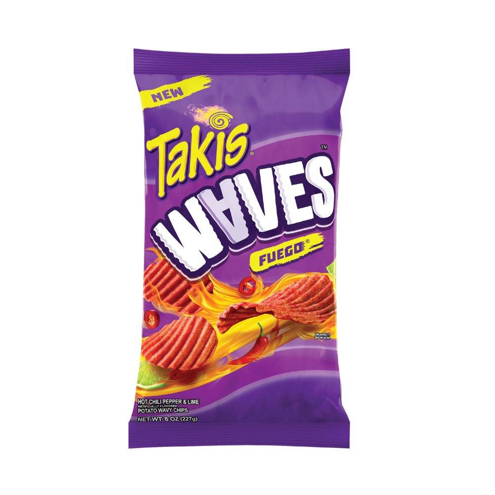 Takis Fuego Waves 8 Oz Bag, Hot Chili Pepper & Lime Flavored Spicy Wavy Potato Chips