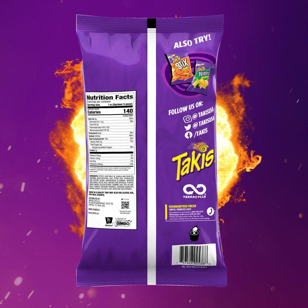 Takis Fuego Waves 8 Oz Bag, Hot Chili Pepper & Lime Flavored Spicy Wavy Potato Chips