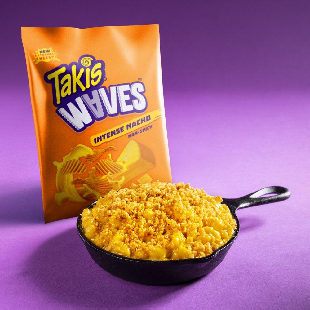 Takis Intense Nacho Waves 8 Oz Bag, Nacho Cheese Flavored Cheesy Wavy Potato Chips