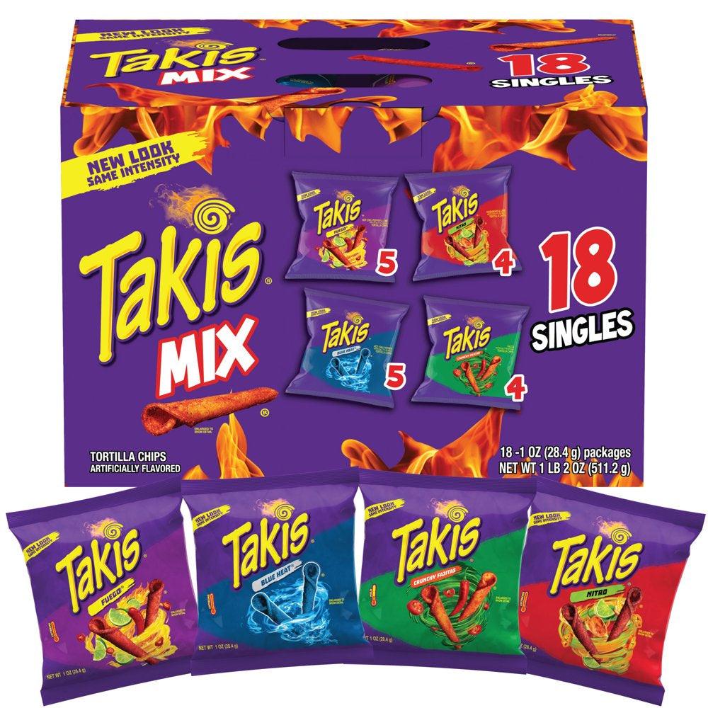 Takis Rolls 18 Ct Multipack, 1 Oz Assorted Flavored Spicy Tortilla Chips