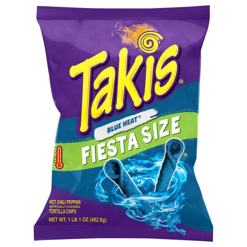 Takis Rolls Blue Heat 17 Oz Bag, Hot Chili Pepper Flavored Spicy Tortilla Chips