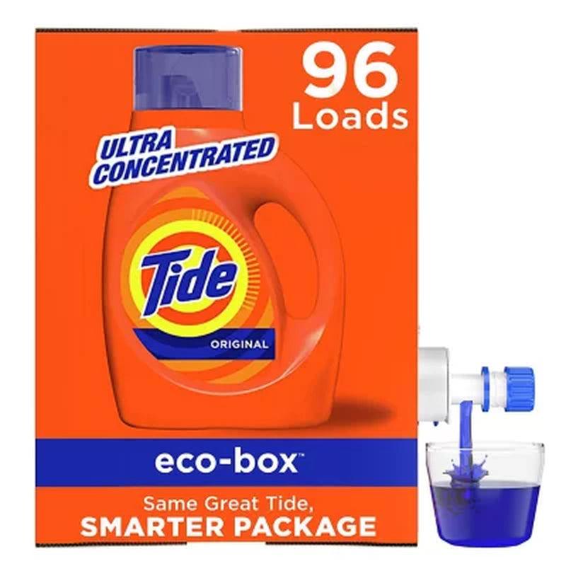 Tide Liquid Laundry Detergent Eco-Box, Original Scent, HE Compatible (105 Fl. Oz., 96 Loads)