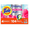 Tide PODS with a Touch of Downy, Liquid Laundry Detergent Pacs, April Fresh (104 Ct)