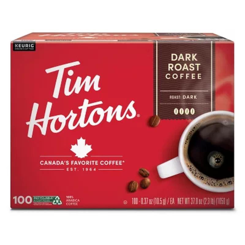 Tim Hortons Premium Dark Coffee, Dark Roast (100 Ct.)