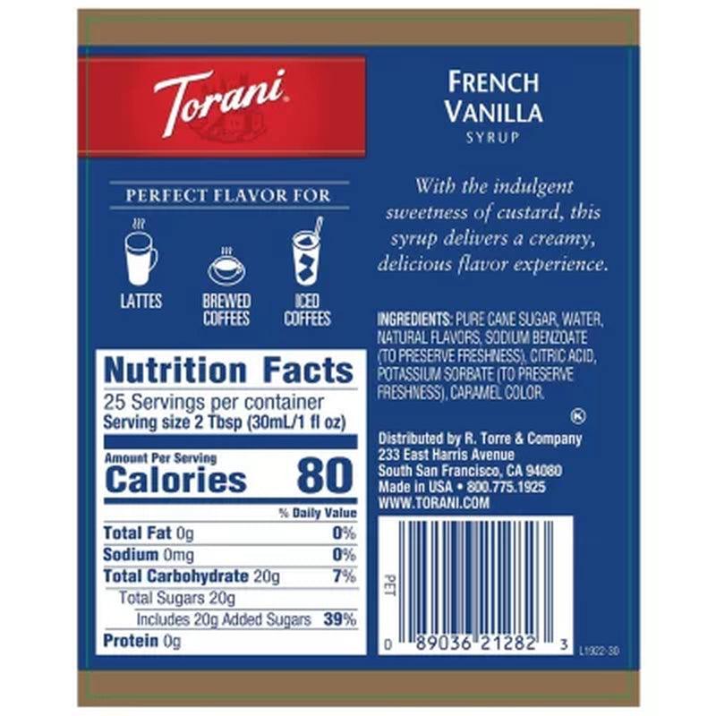 Torani French Vanilla Syrup (750 Ml)