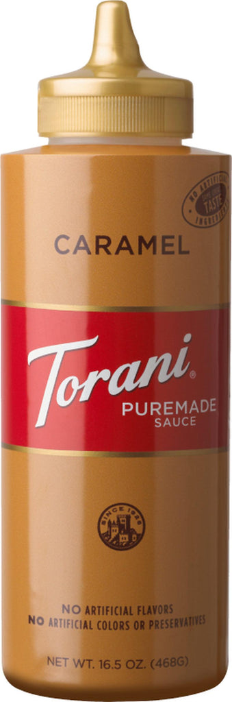 Torani Puremade Caramel Sauce, Authentic Coffeehouse Sauce and Dessert Topping, 16.5 Oz