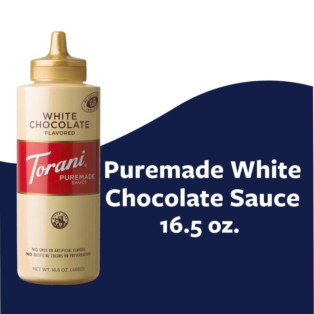 Torani Puremade White Chocolate Sauce, Authentic Coffeehouse Sauce and Dessert Topping, 16.5 Oz