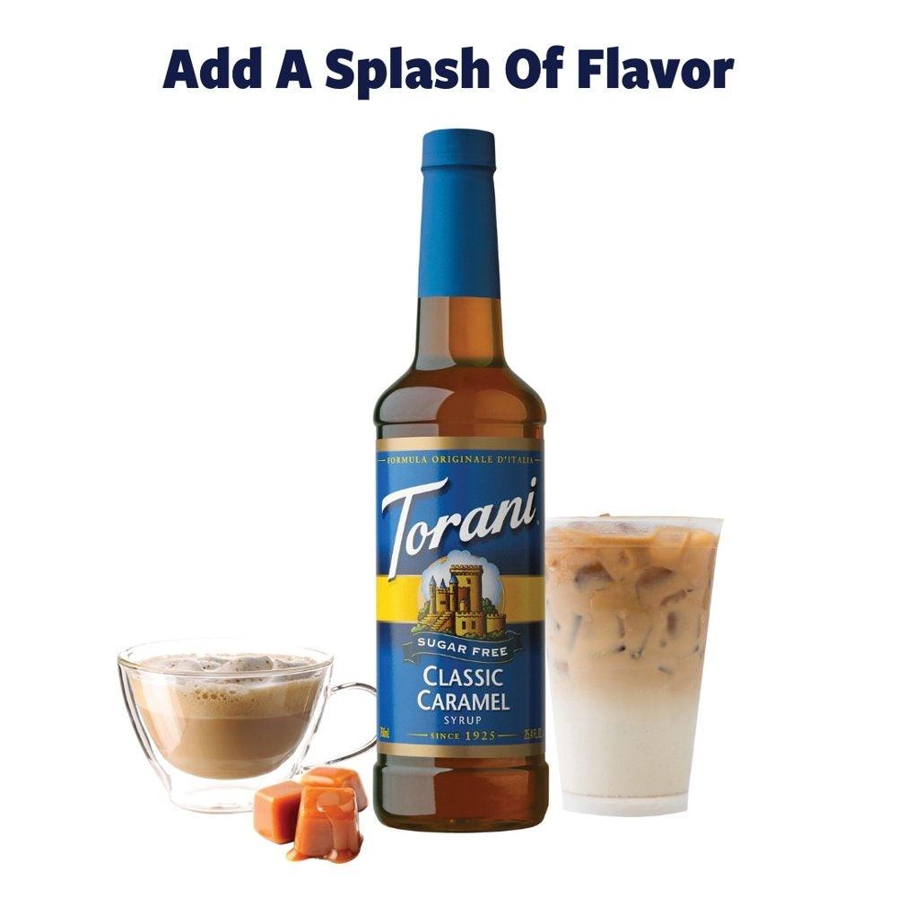 Torani Sugar Free Classic Caramel Flavoring Syrup, Coffee Flavoring, Drink Mix, 25.4 Oz