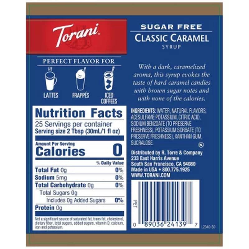 Torani Sugar-Free Classic Caramel Syrup (750 Ml)