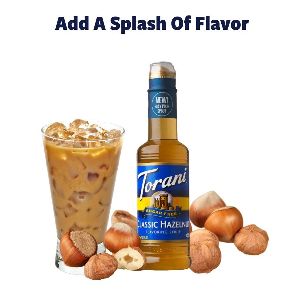 Torani Sugar Free Classic Hazelnut Syrup, Zero Calorie, Authentic Coffeehouse Syrup, 12.7 Oz