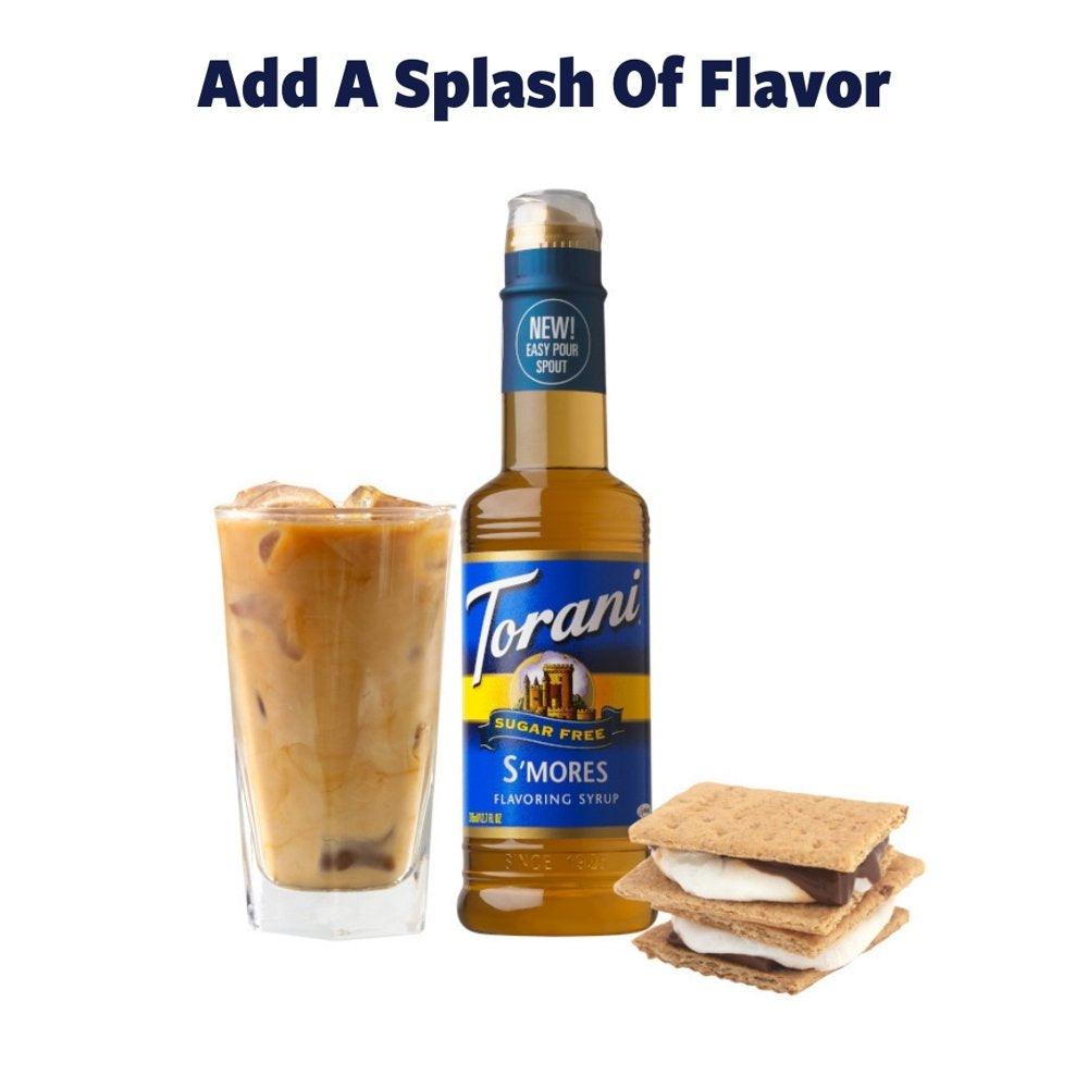 Torani Sugar Free S’Mores Syrup, Zero Calorie, Authentic Coffeehouse Syrup, 12.7 Oz