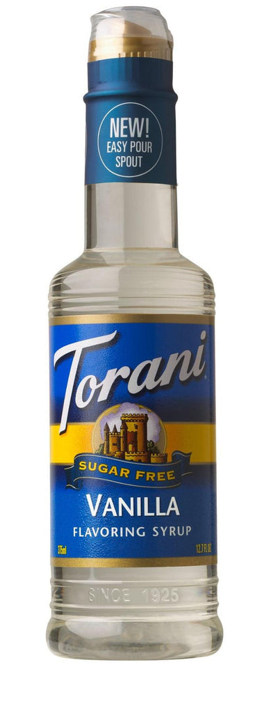 Torani Sugar Free Vanilla Syrup, Zero Calorie, Authentic Coffeehouse Syrup, 16.5 Oz