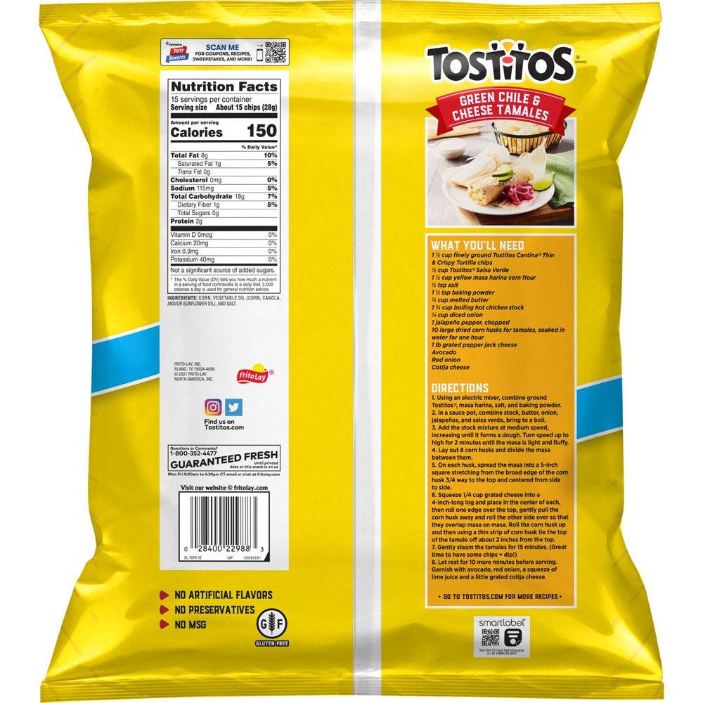 Tostitos Cantina Thin and Crispy Tortilla Chips, Party Size, 15 Oz Bag