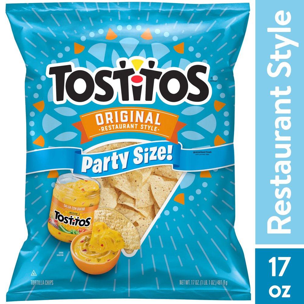 Tostitos Original Restaurant Style Tortilla Chips, Party Size, 17 Oz Bag