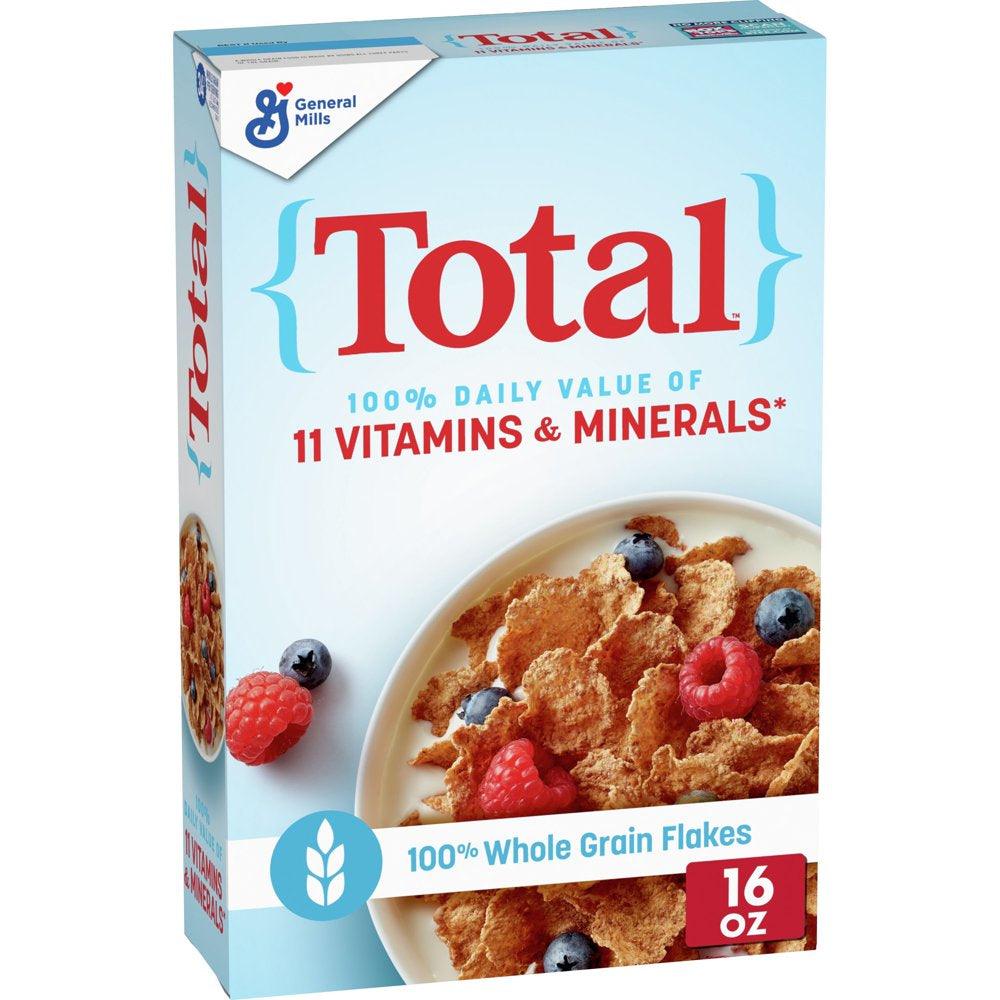 Total Breakfast Cereal, 100% Daily Value of 11 Vitamins & Minerals, 16 Oz