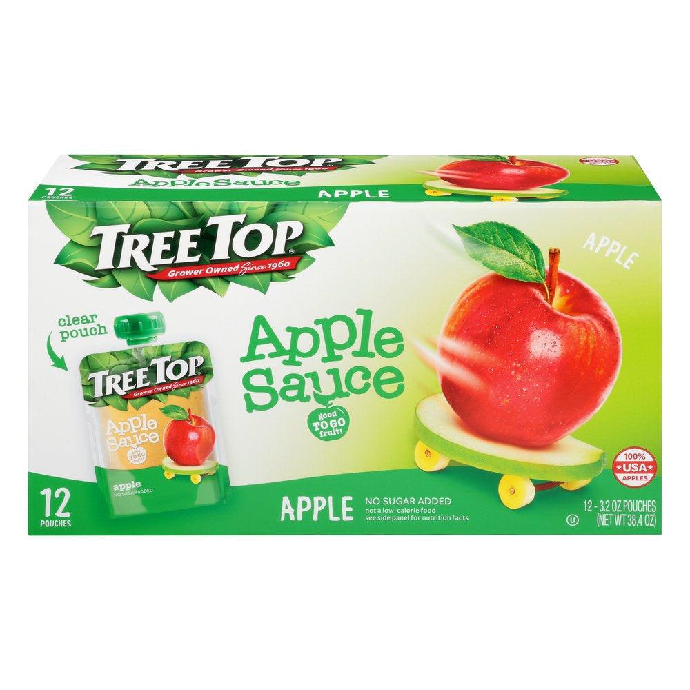 Tree Top Applesauce Pouch, No Sugar Added, 3.2 Oz, 12 Ct