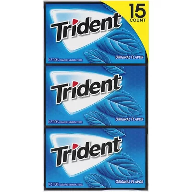 Trident Original Flavor Sugar-Free Gum (14 Pc./Pk., 15 Pk.)