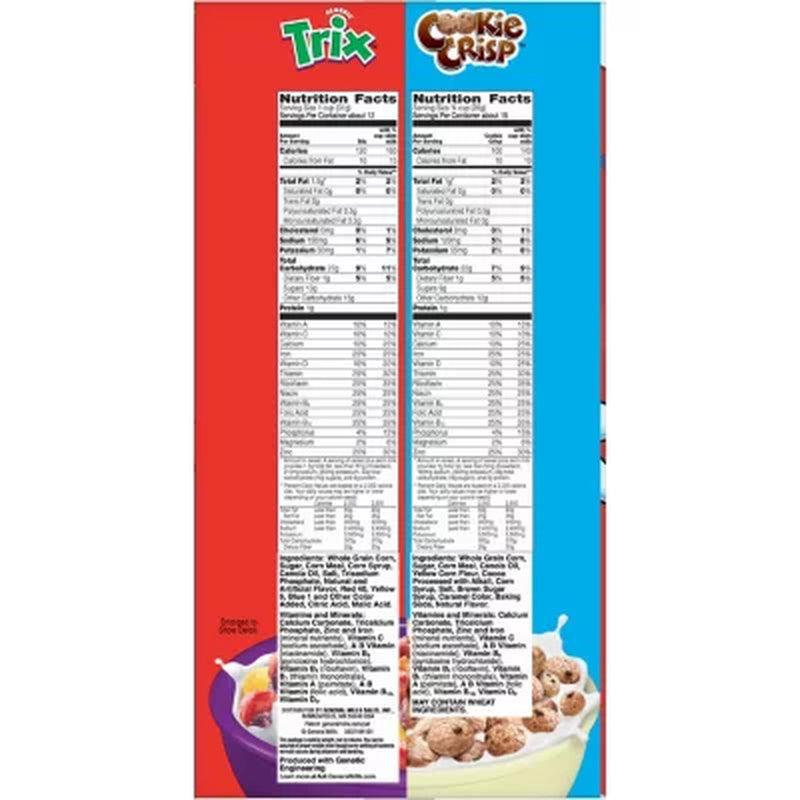 Trix & Cookie Crisp Cereal Variety Pack (28 Oz.)