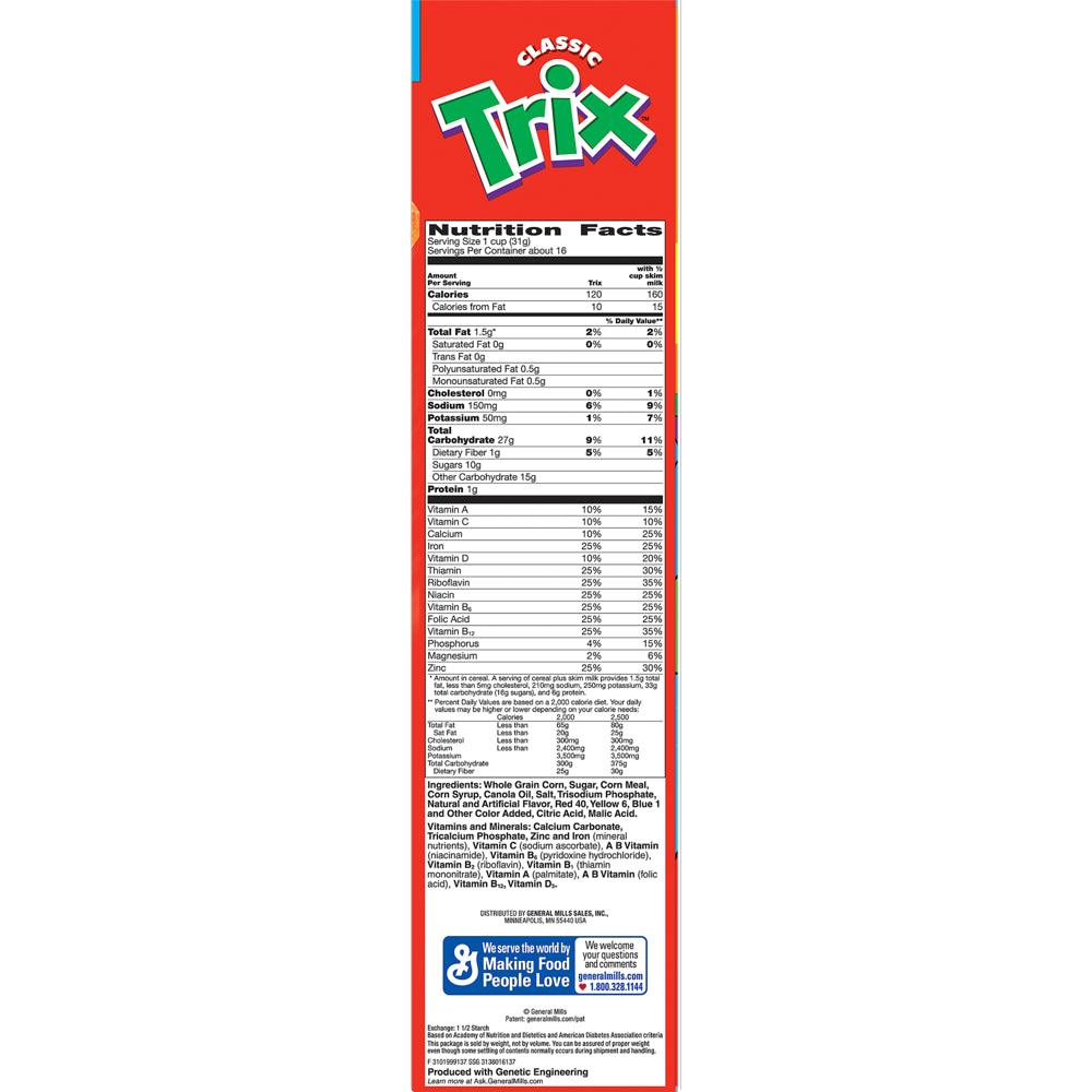 Trix, Cereal, Fruit Flavored Corn Puffs, 18.4 Oz