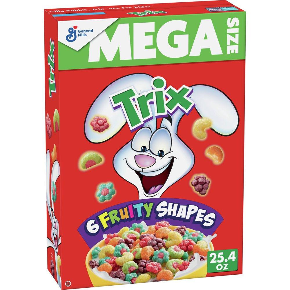 Trix Fruity Breakfast Cereal, 6 Fruity Shapes, Whole Grain, Mega Size, 25.4 OZ