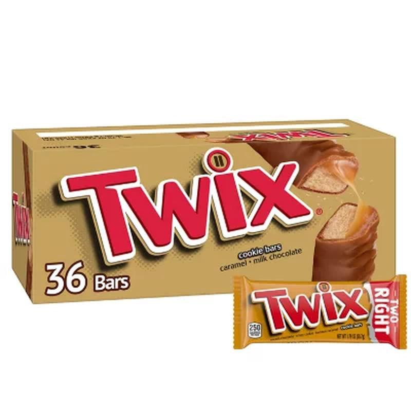 Twix Caramel Cookie Chocolate Candy Bars Bulk Pack (1.79 Oz., 36 Ct.)