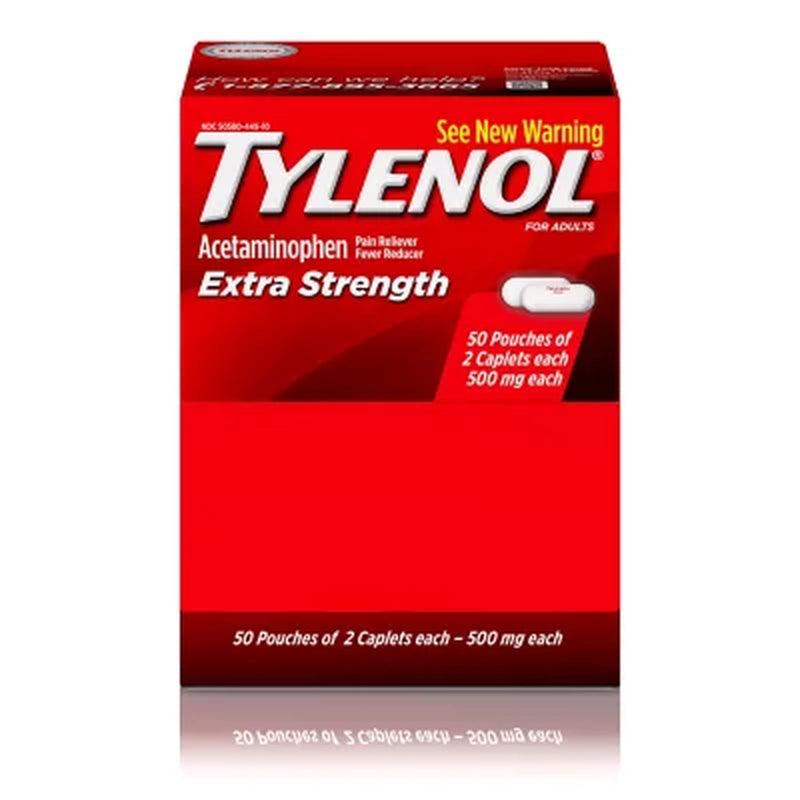 Tylenol Extra Strength Caplets, 500Mg (50 Ct., 2 Pk.)