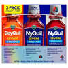 Vicks Dayquil and Nyquil SEVERE Cold & Flu Relief Liquid, Berry Flavor (3 Pk., 12 Fl.Oz./Bottle)