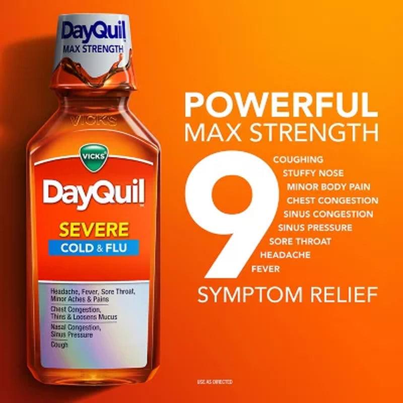 Vicks Dayquil and Nyquil SEVERE Cold & Flu Relief Liquid, Berry Flavor (3 Pk., 12 Fl.Oz./Bottle)