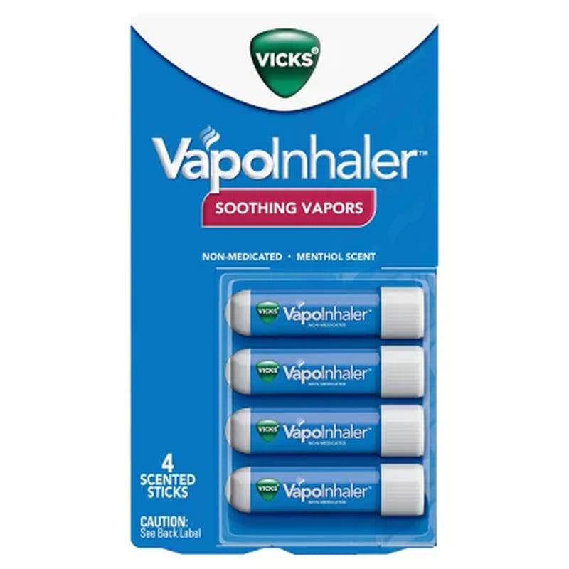 Vicks Vapoinhaler, Non-Medicated Portable Nasal Inhaler, Menthol Scent (4 Pk.)