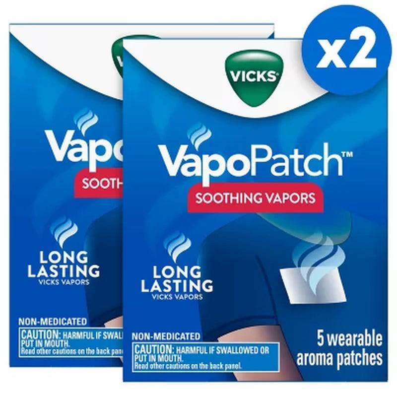 Vicks Vapopatch with Long Lasting Soothing Vicks Vapors for Adults (5 Ct., 2 Pk.)