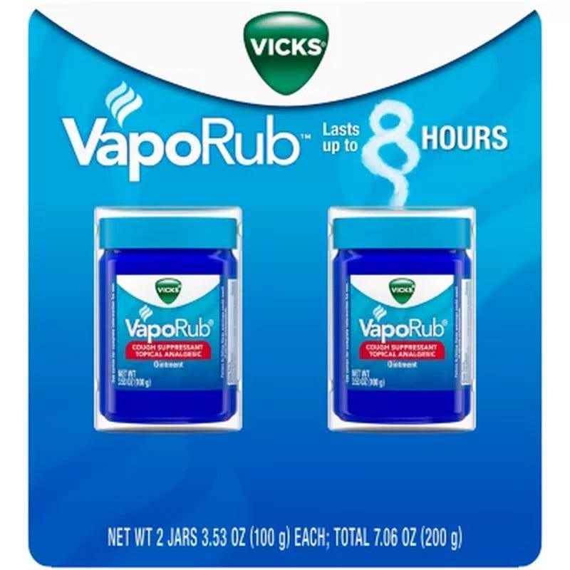 Vicks Vaporub Original Cough Suppressant Medicated Topical Analgesic Ointment (3.53 Oz., 2 Pk.)