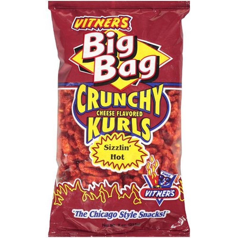 Vitner'S Crunchy Kurls Sizzlin' Hot Cheese Flavored Snack Big Bag, 9 Oz.