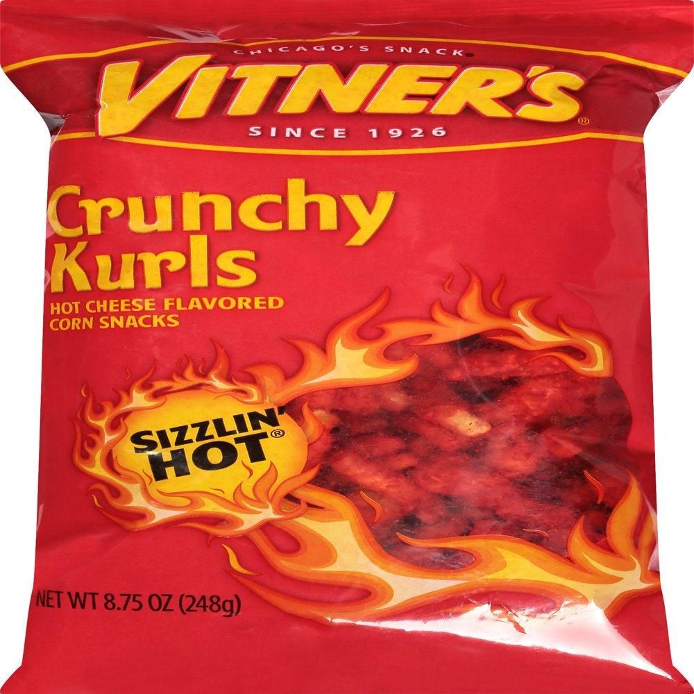 Vitner'S Crunchy Kurls Sizzlin' Hot Cheese Flavored Snack Big Bag, 9 Oz.