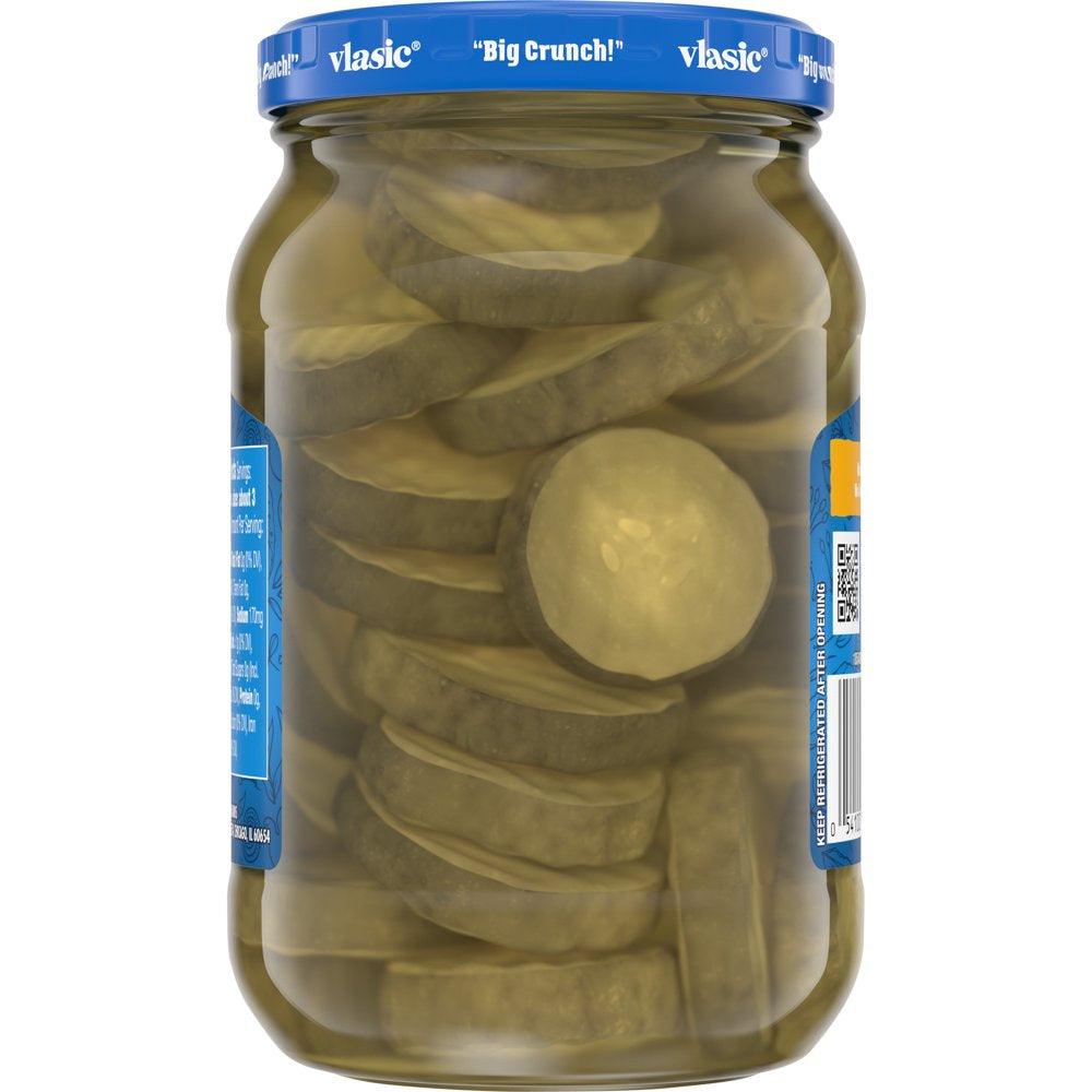 Vlasic Bread and Butter Pickle Chips, No Sugar Added, 16 Oz Jar