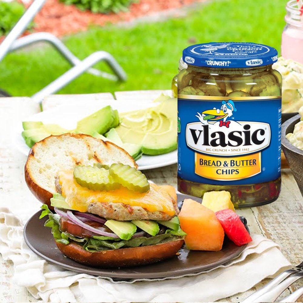 Vlasic Bread and Butter Pickles, Sweet Pickle Chips, 24 Oz Jar