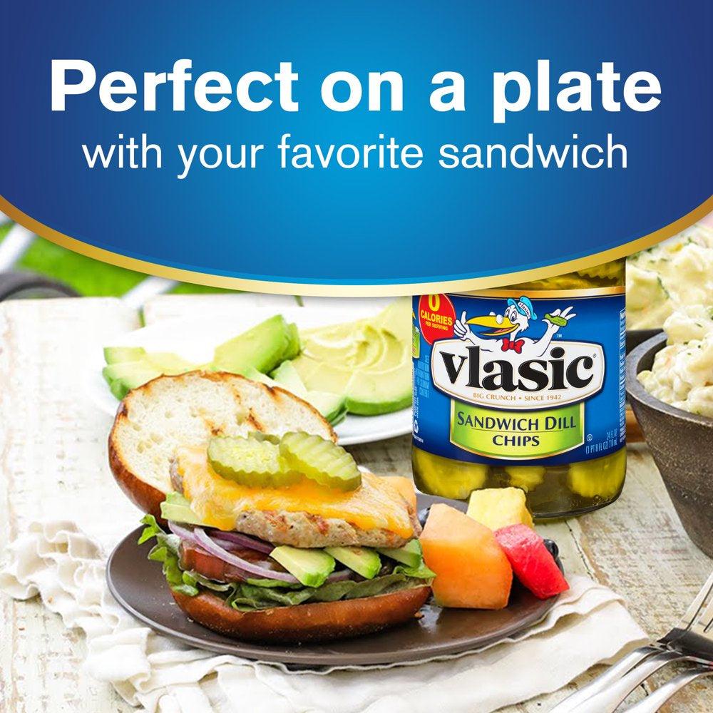 Vlasic Dill Pickle Sandwich Chips, Kosher Dill Pickles, 24 Oz