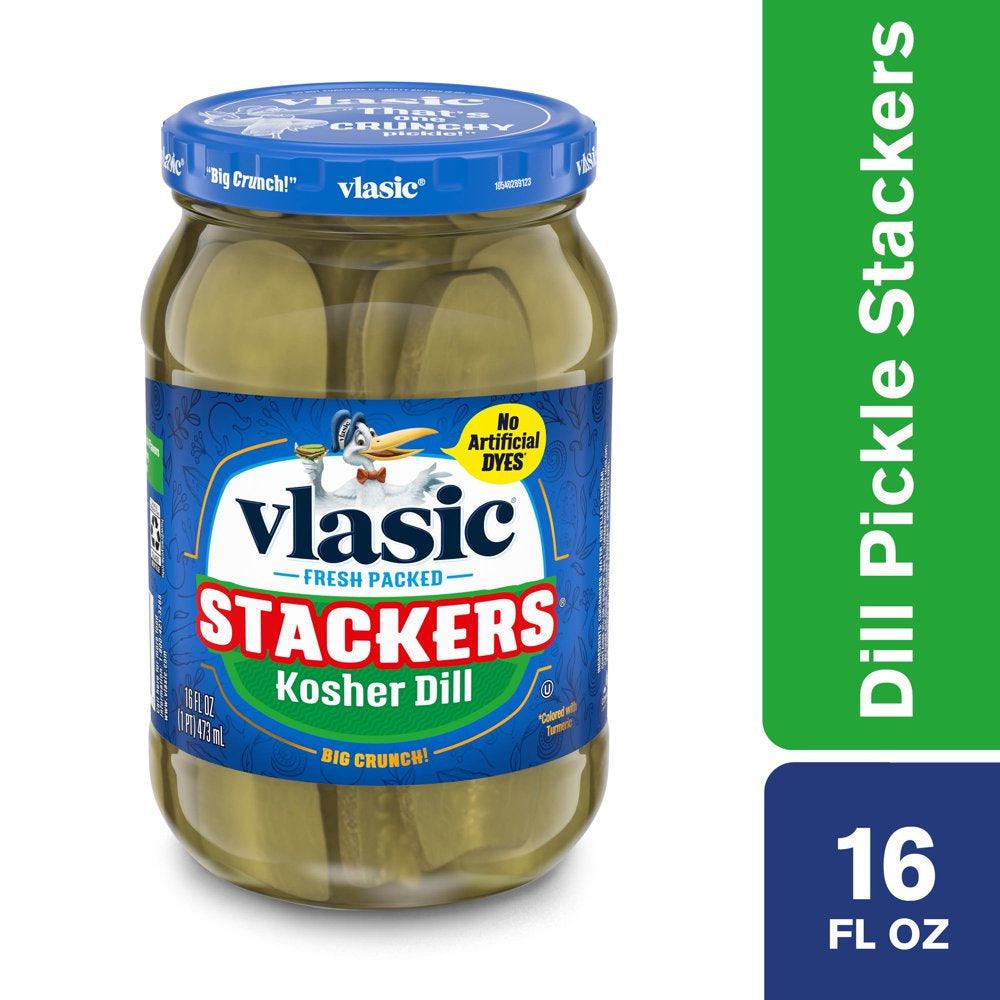 Vlasic Dill Pickle Sandwich Stackers, Kosher Dill Pickles, 16 Oz Jar