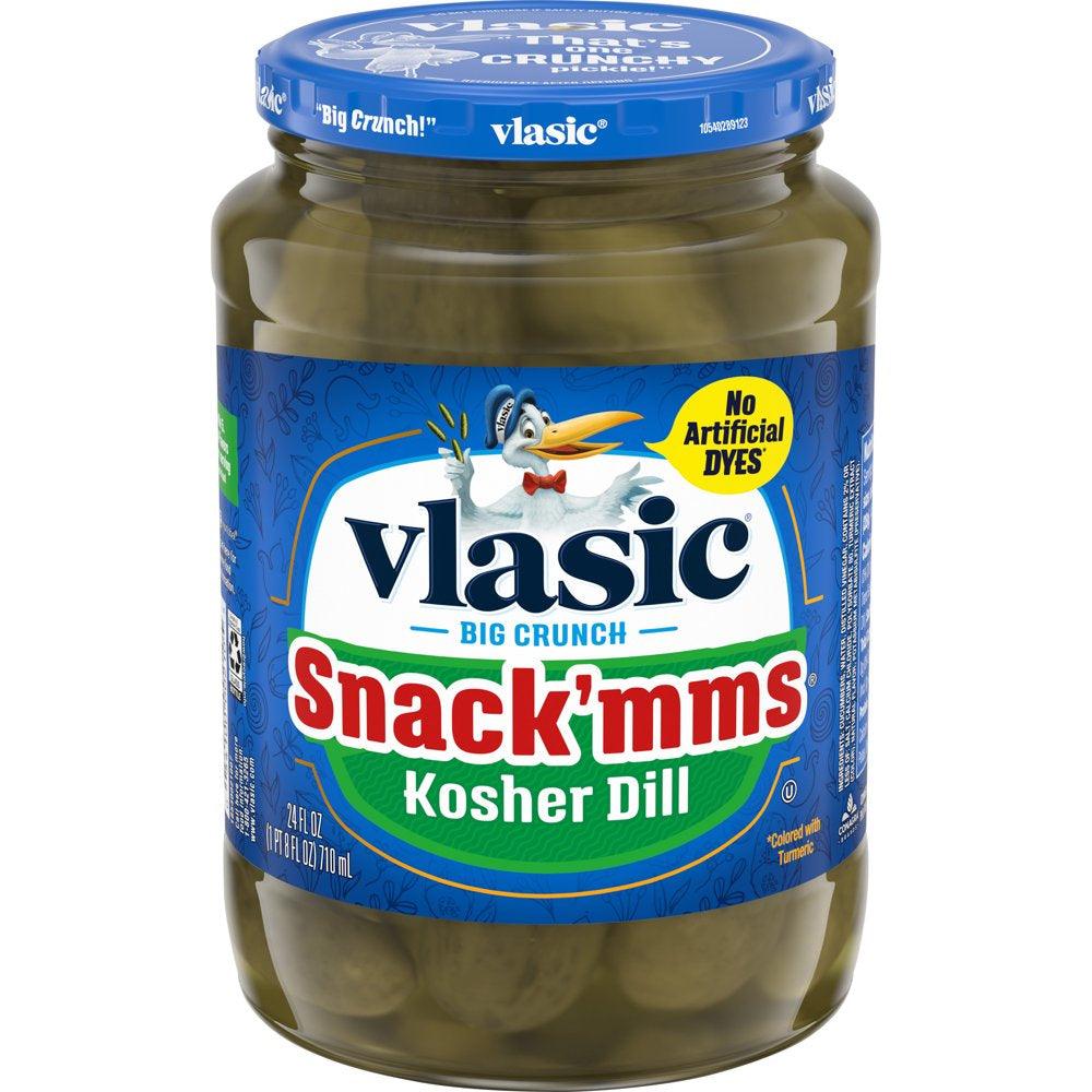 Vlasic Snack'Mms Kosher Dill Pickles, Mini Dill Pickles, 24 Oz Jar