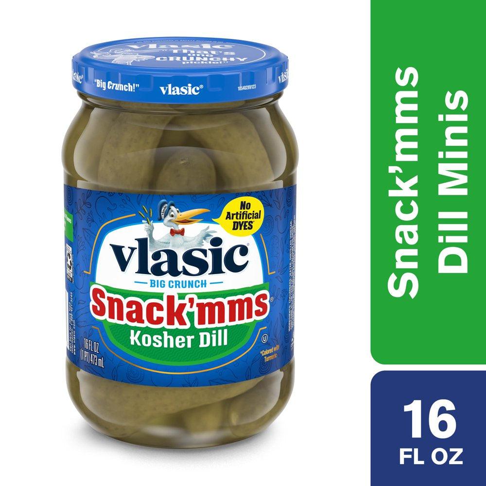 Vlasic Snack'Mms Mini Kosher Dill Pickles, 16 Oz Jar