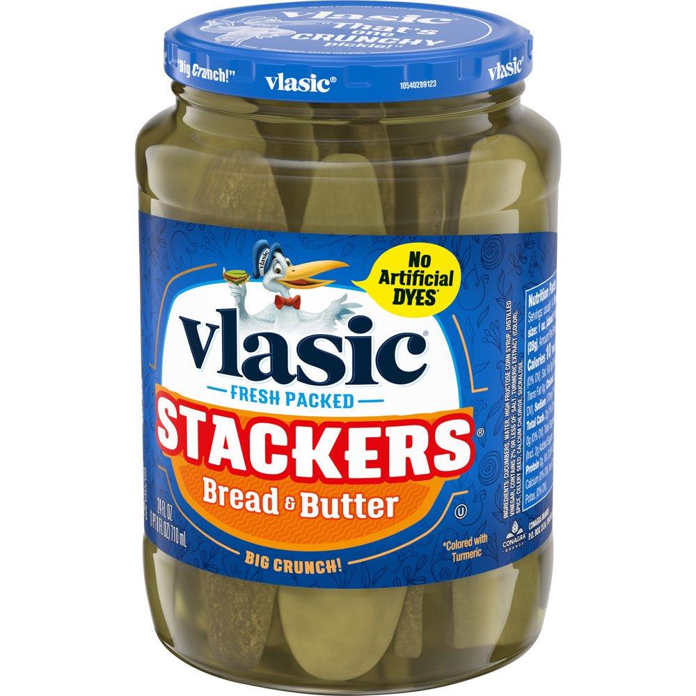 Vlasic Stackers Bread & Butter Pickles 24 Fl Oz Jar