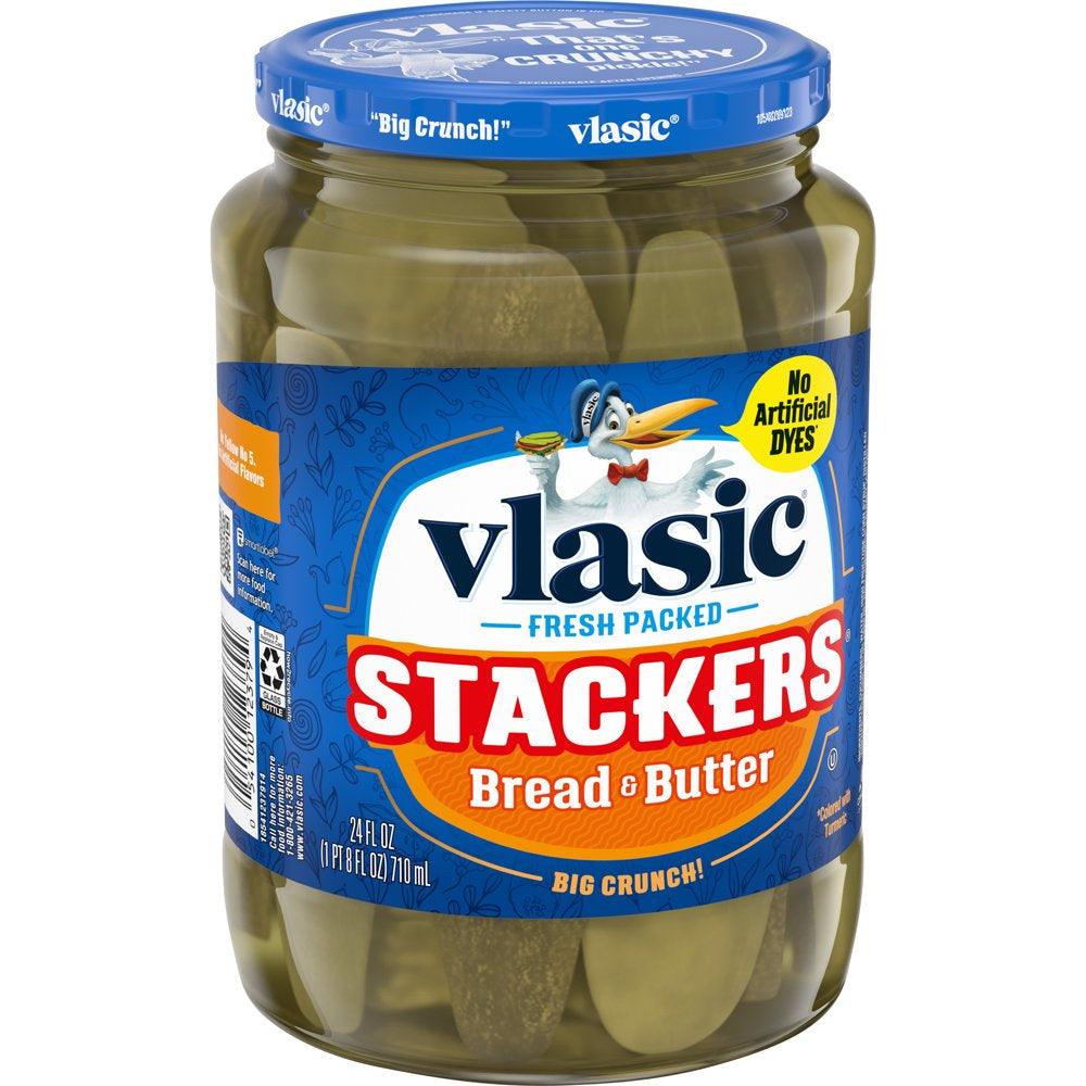 Vlasic Stackers Bread & Butter Pickles 24 Fl Oz Jar