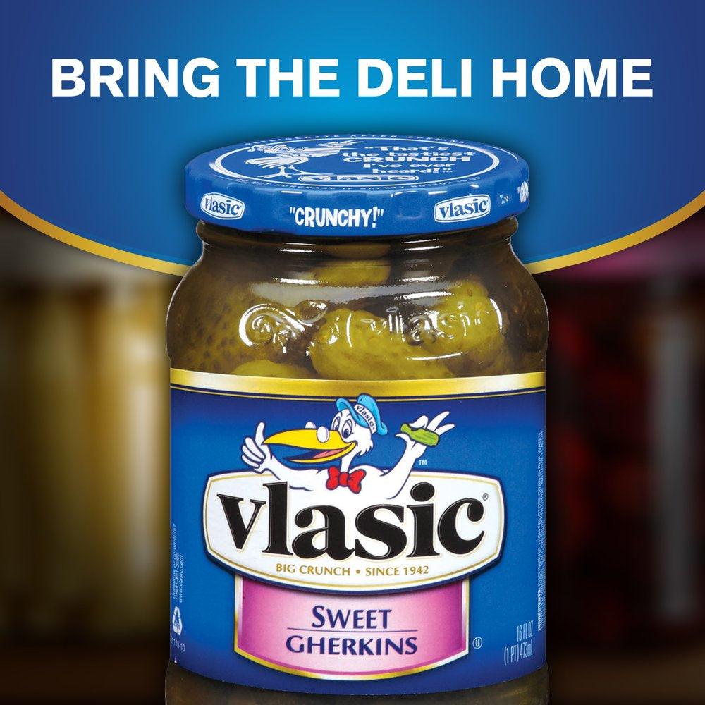 Vlasic Sweet Gherkins Pickles, Mini Sweet Pickles, 16 Oz Jar