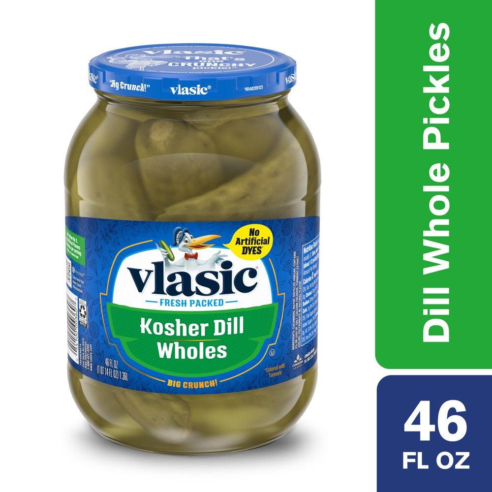 Vlasic Wholes Original Dill Pickles, Kosher Dill Pickles, 46 Oz Jar