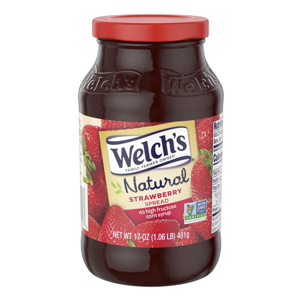 Welch'S Natural Strawberry Spread, 17 Oz Jar