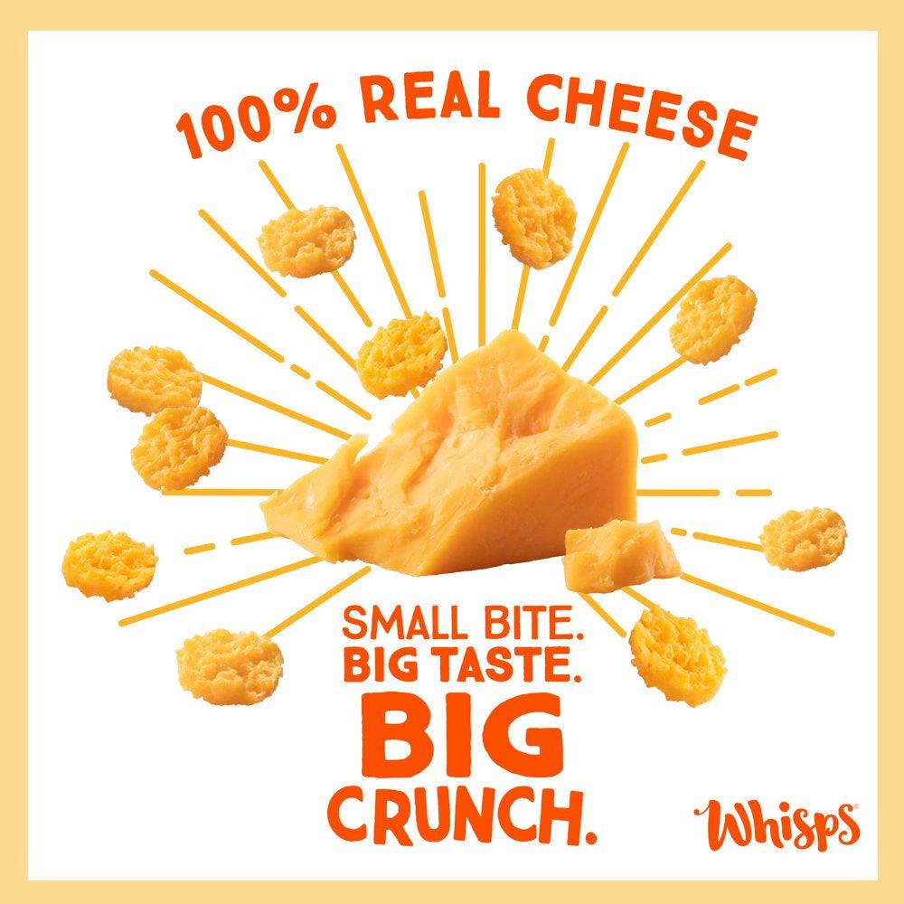 Whisps Cheddar Baked Cheese Bites, 100% Real Cheese Single-Serve Snack, 0.63 Oz, 6 Snack Packs